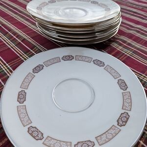 Seven Vintage Saucers Lenox Shalimar Pattern Mid Century Era Made in USA